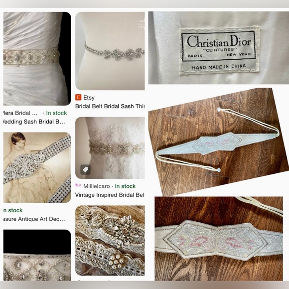 Hand Beaded Christian Dior Ceintures Beaded Sequins Belt White Silver Pink - Picture 7 of 13